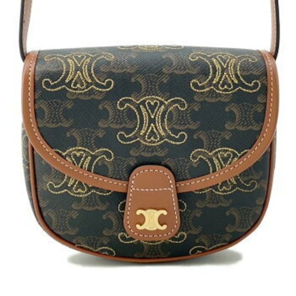 Celine Triomphe Embroidered Shoulder Bag Besas s - Picture 1 of 8